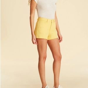 Warp & Weft High Rise Yellow Shorts